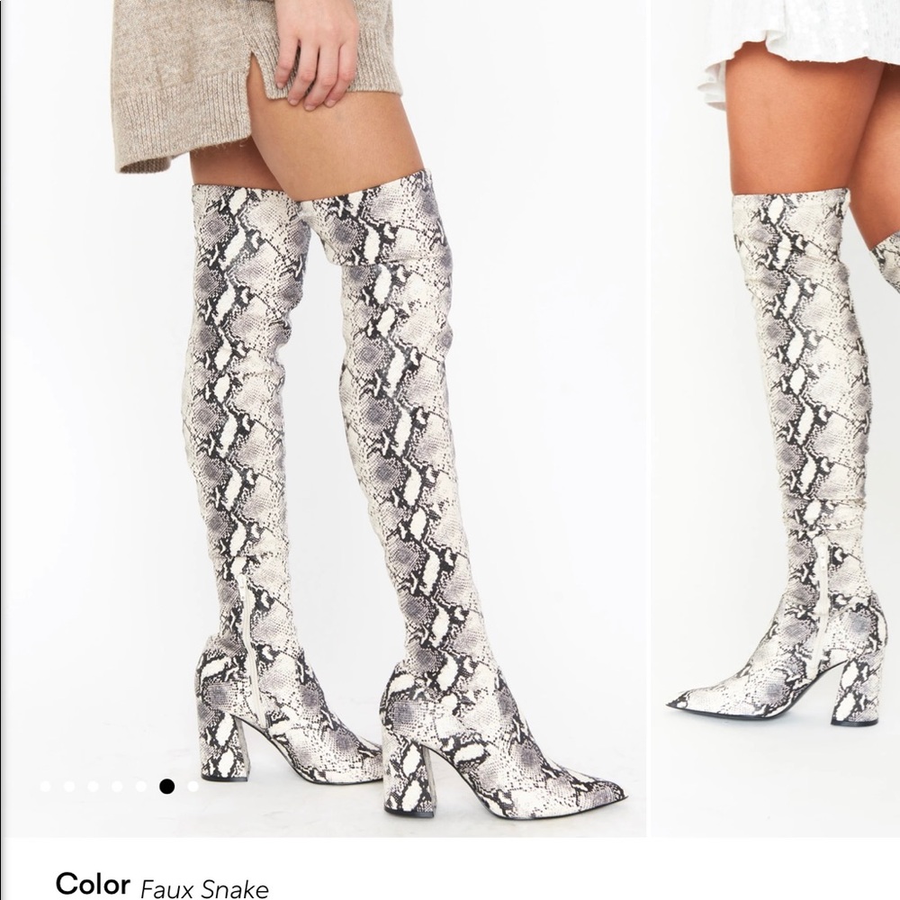 Never worn Steve Madden snake skin thigh highs